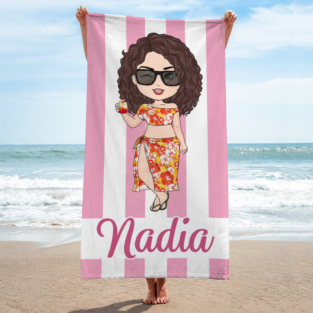 Girls Besties Personalized Beach Towel - Gift For Best Friends Sisters Sistas