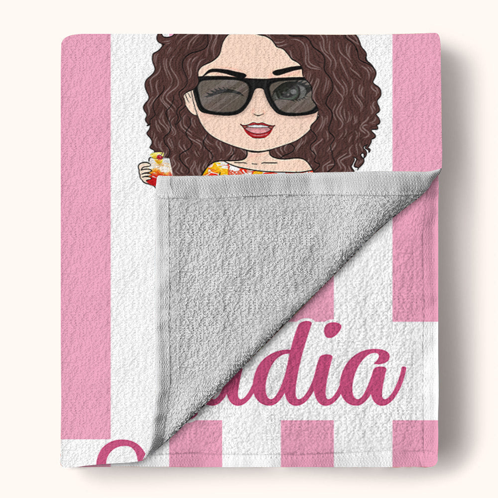 Girls Besties Personalized Beach Towel - Gift For Best Friends Sisters Sistas