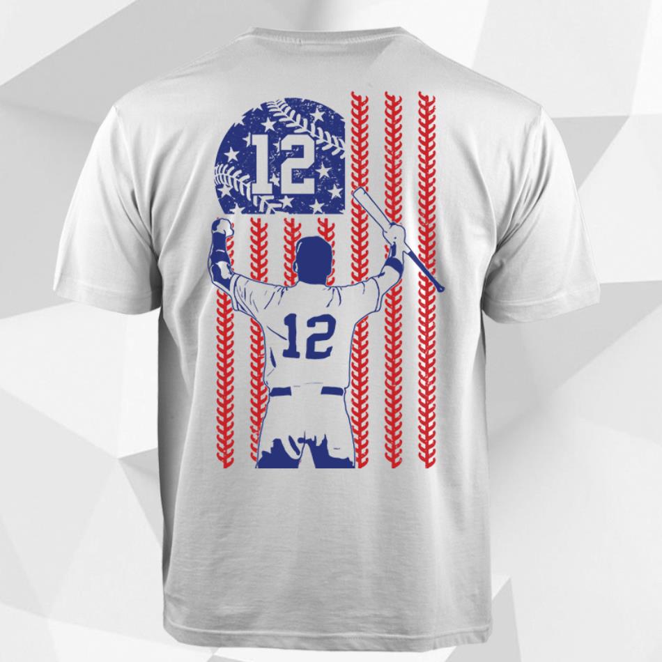 Personalized Shirts American Baseball Flag Shirt For Baseball Players Hk10 -
