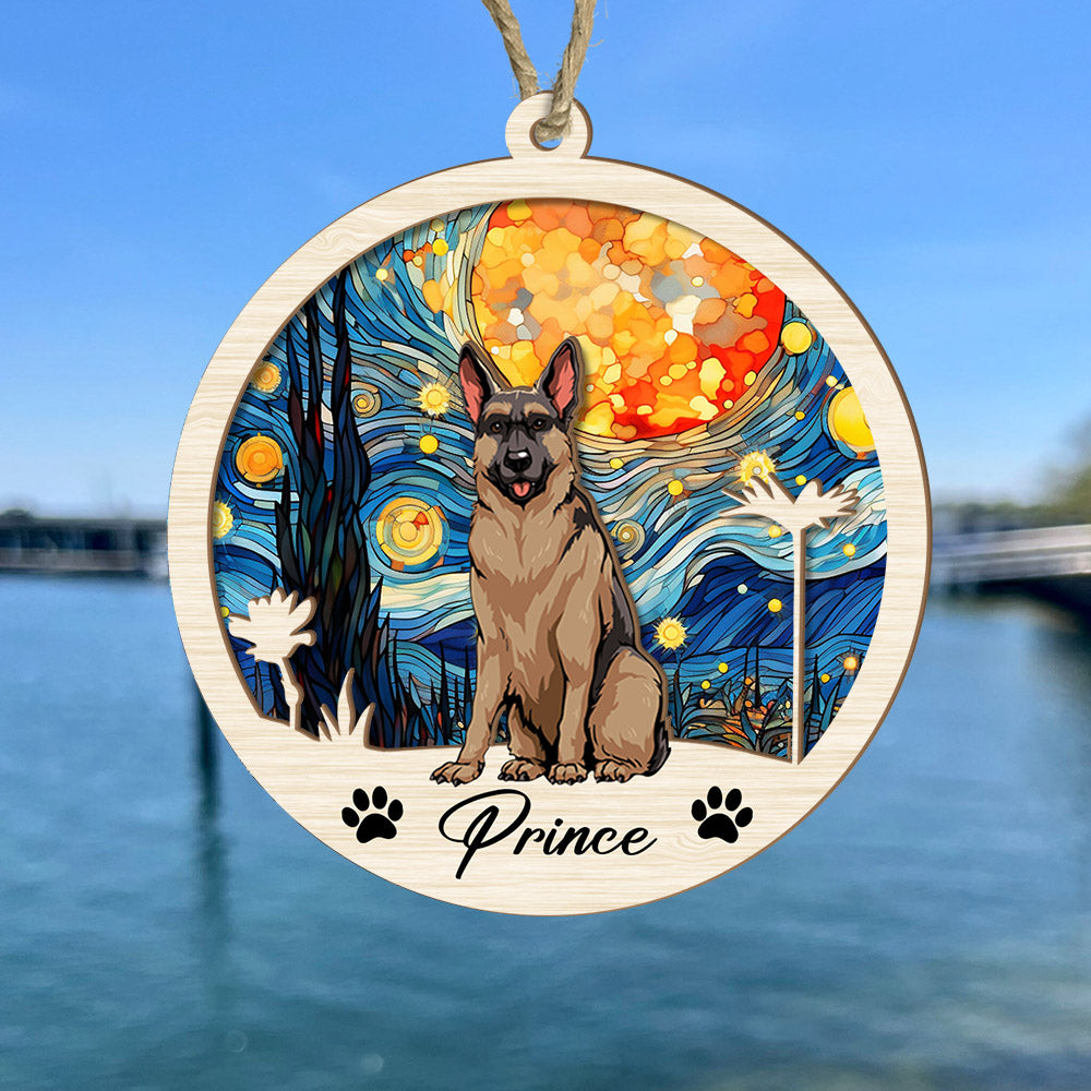 Dog Suncatcher Personalized Ornament, Pet Christmas Ornament, Dog Christmas Ornament