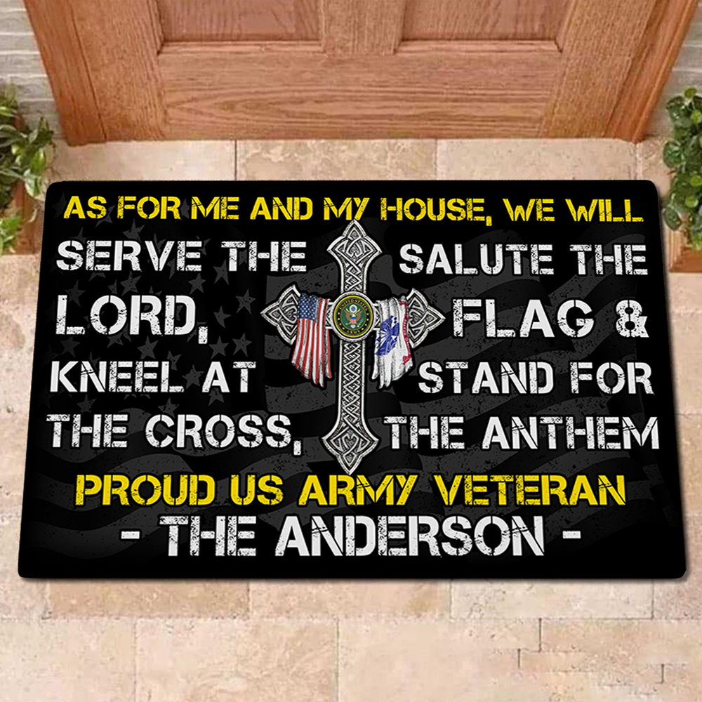 Veteran Custom Doormat Serve The Lord Stand For The Anthem Personalized Gift For Veterans K1702