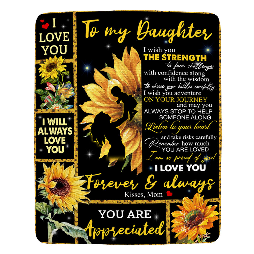 To My Daughter I Wish You The Strength Blanket Gift For Daughter - Blanket Gifts For Daughter From Mom