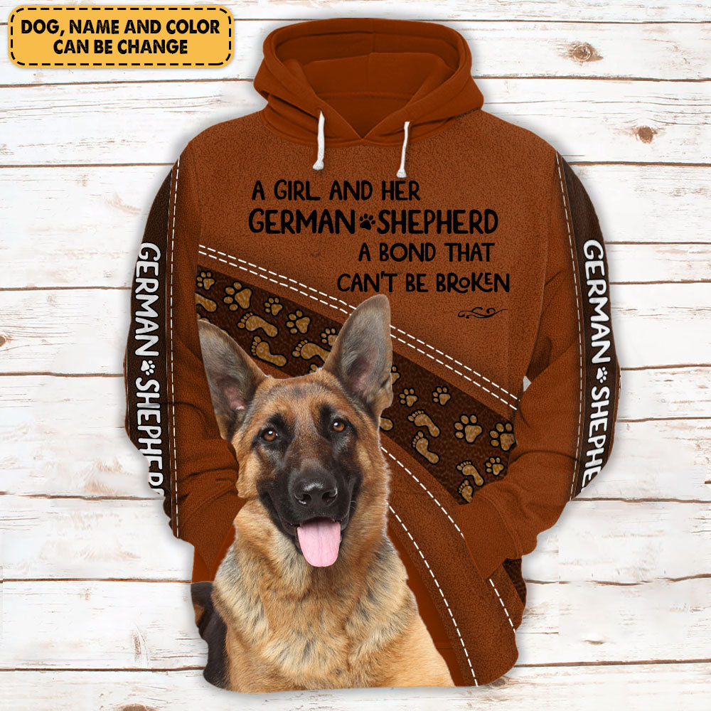 Personalized A Girl And Her German Shepherd A Bond That Can't Be Broken All Over Print Shirts