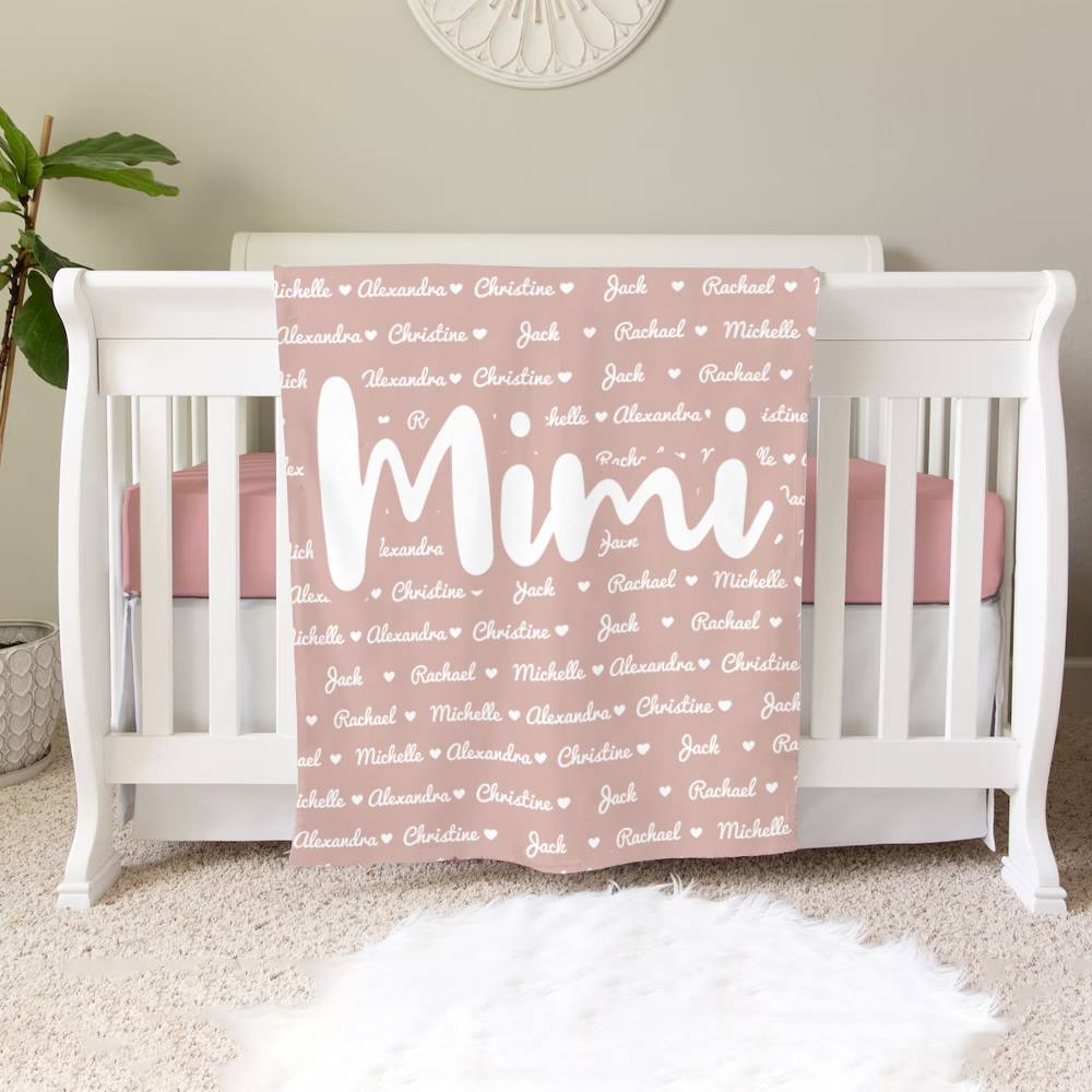 Personalized Grandma With Grandkids Names Blanket Gift For Grandma And Grandkids