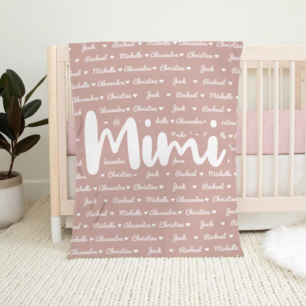 Personalized Grandma With Grandkids Names Blanket Gift For Grandma And Grandkids