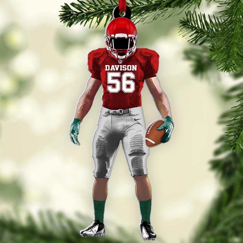 Personalized Football Player Ornament Gift For Football Lovers - Personalized Acrylic Ornament