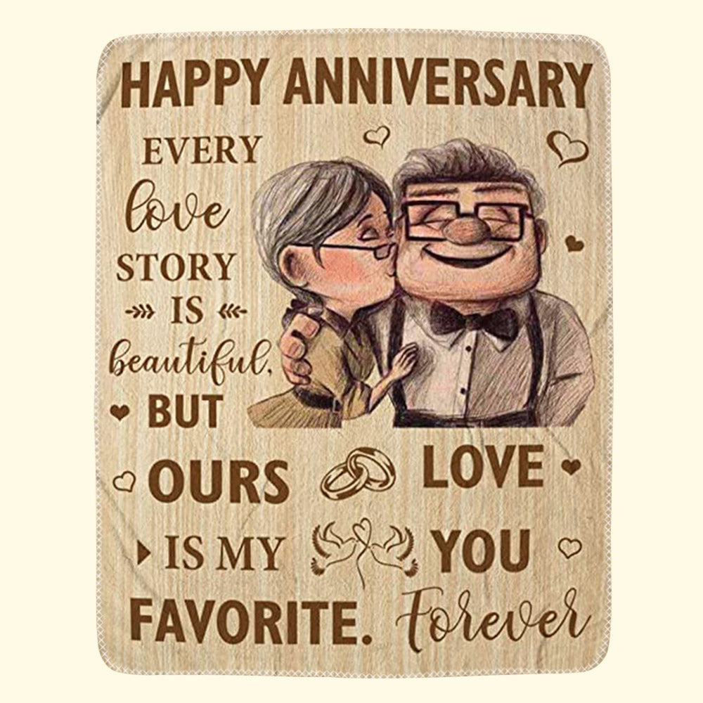Every Love Story Is Beautiful Custom Anniversary Blanket Gift For Couple