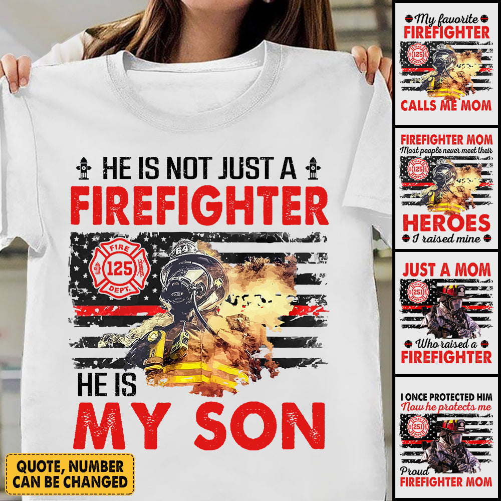 Personalized Shirts For Firefighter Mom Proud Firemom Custom Number Fireman K1702