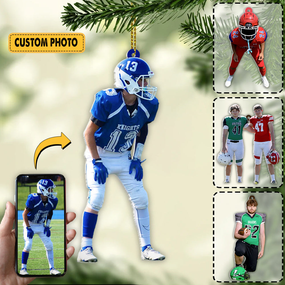 Personalized Ornament Gifts For Football Player - Custom Ornaments Gift For Football Lovers - Custom With Photos Player Football Xmas K1702
