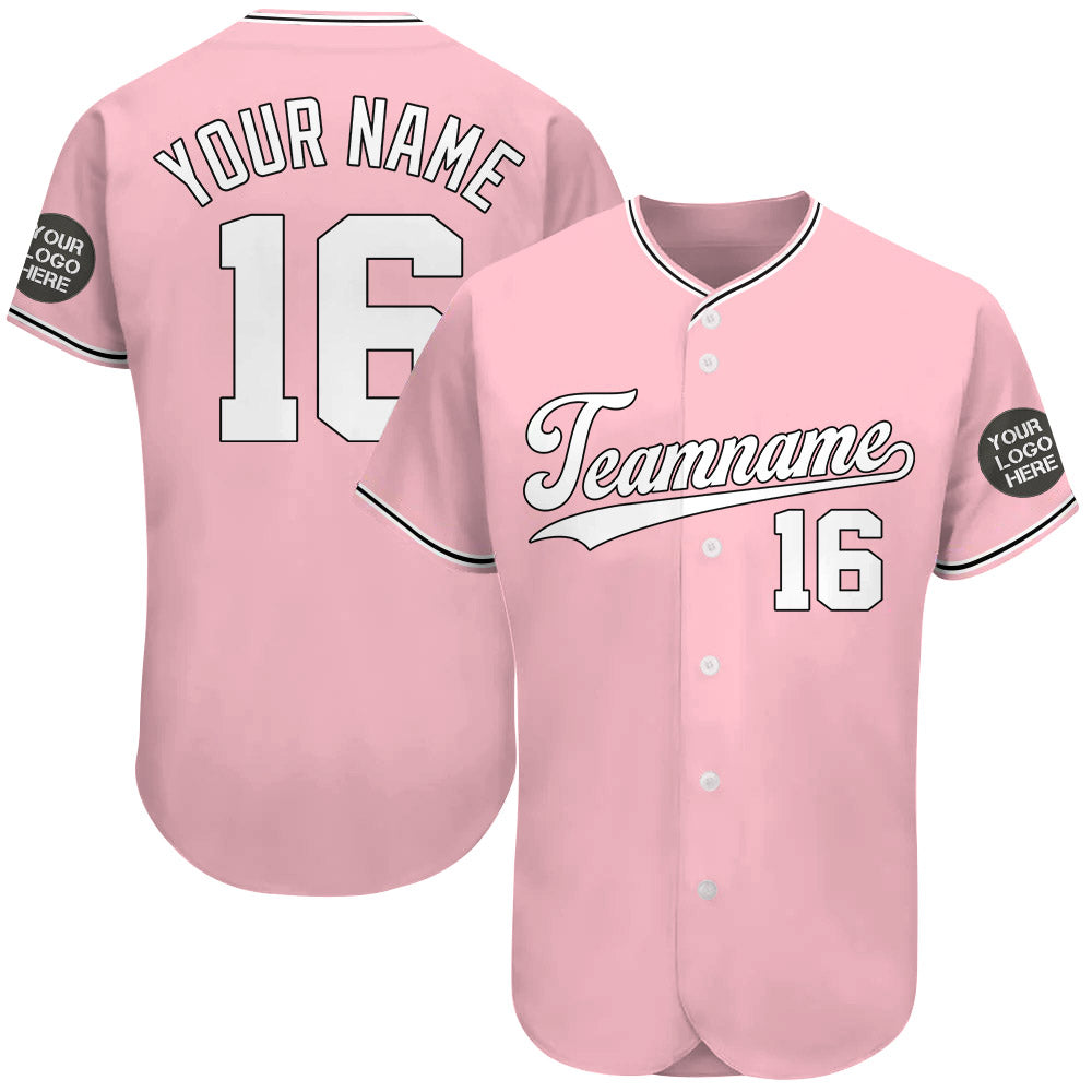 Custom Logo Name Number Pink Baseball Jersey Vr4