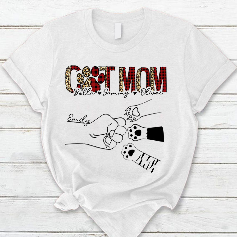 Personalized Cat Mom Custom Cat's Name And Cat Paw All Over Print Shirts