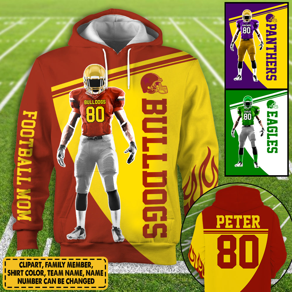 Personalzied American Football American Football Custom Player All Over Print Hoodie Shirt K1702