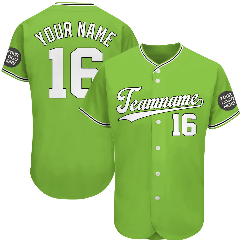 Custom Logo Name Number Neon Green Baseball Jersey Vr4