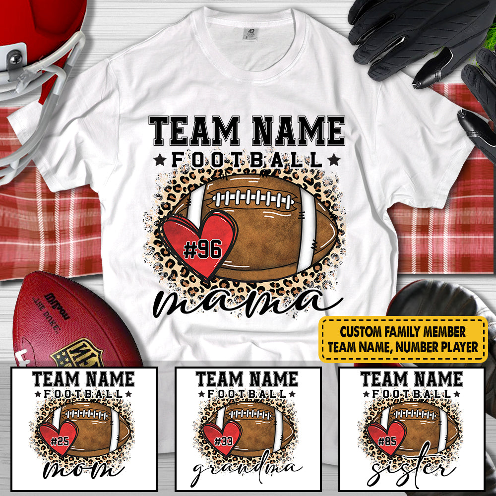 Personalized Shirt Football Mom Custom Team Name Number Player K1702