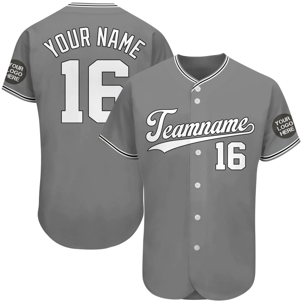 Custom Logo Name Number Grey Baseball Jersey Vr4
