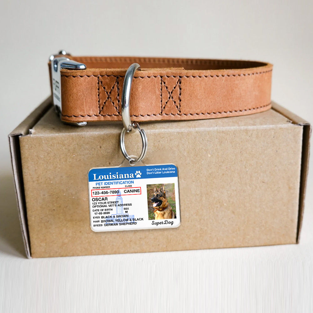 Custom Photo Pet ID Tags - Drivers License - Louisiana