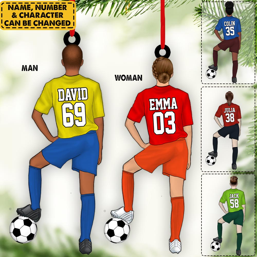 Personalized Ornament Gift For Soccer Player - Custom Gifts For Soccer Lovers - Woman And Man Soccer Player Christmas Ornament