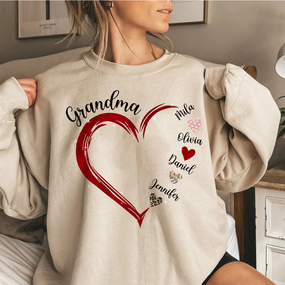 Grandma and Grandkids Hearts, Best Gift Birthday, New Mom Gift Shirt Vr2