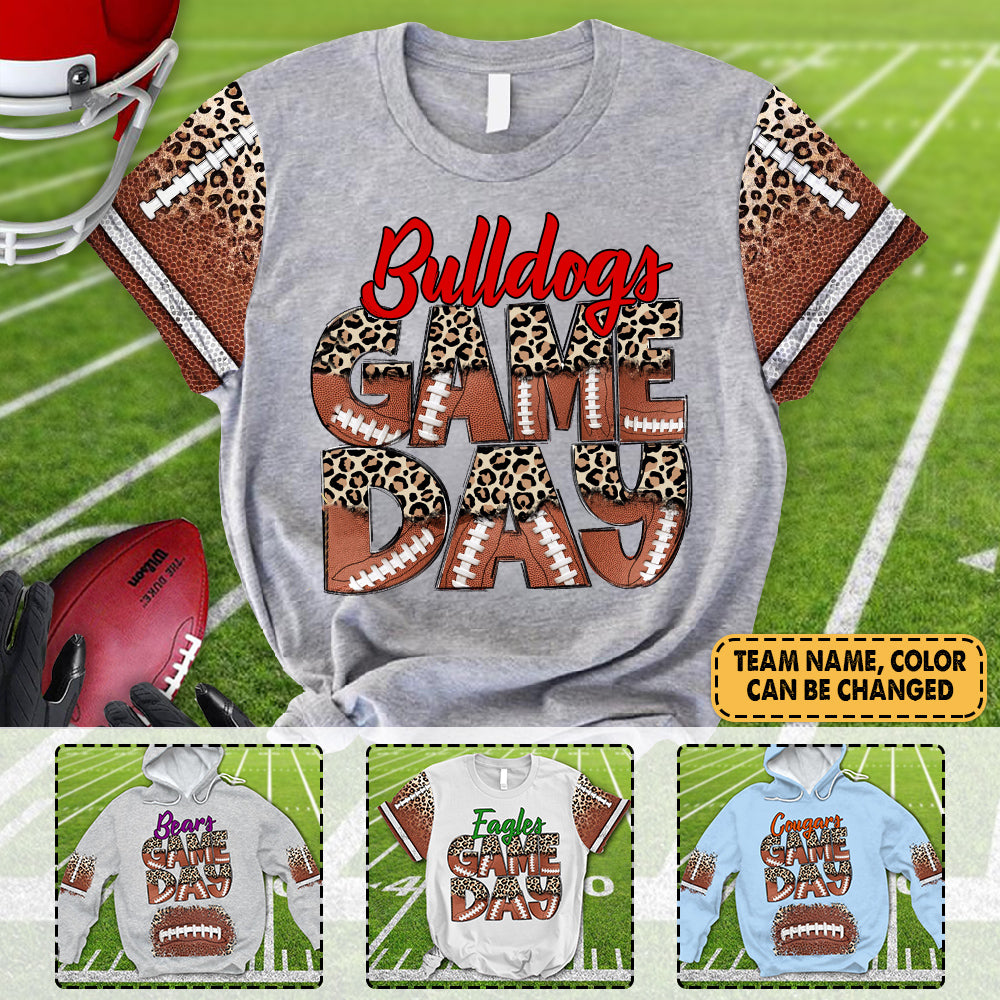 Personalized Shirt Gamday Football Bleach All Over Print Shirt For Football Mom Football Grandma K1702