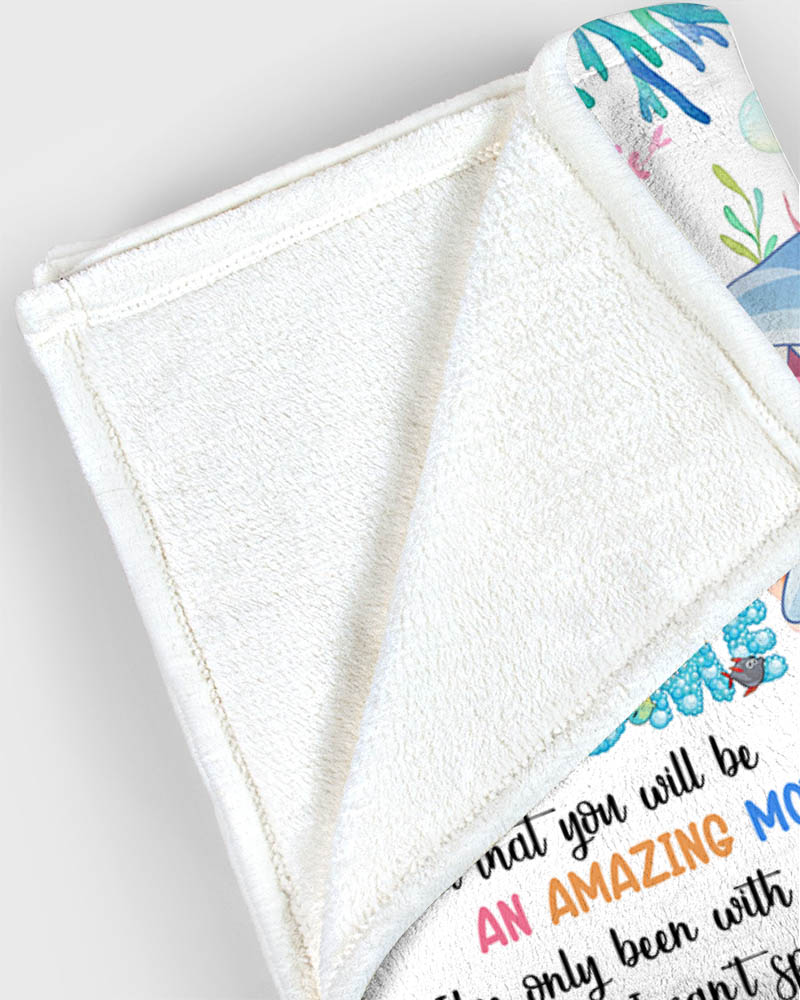 Personalized Hi Mommy Grandma Told Me That You Are Awesome Blanket, Happy 1St Mother's Day Cute Baby Shark