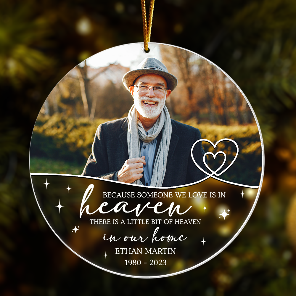 Personalized Memorial Christmas Ornament, In Memory Ornament, Custom Photo Ornament, Loss of Loved Mom Dad Remembrance Gifts, Sympathy Gift