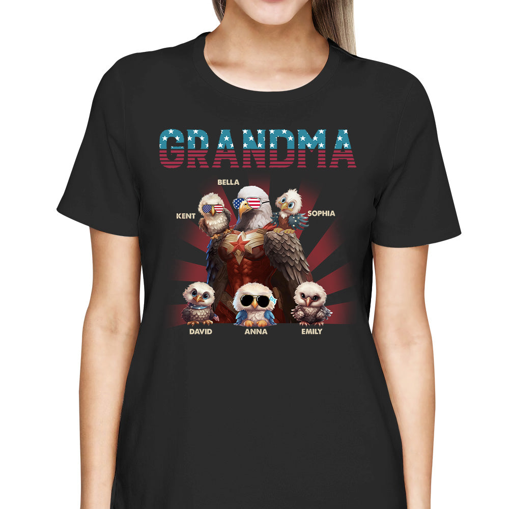 Grandma America Eagle Personalized Patriotic Bald Eagle Shirt