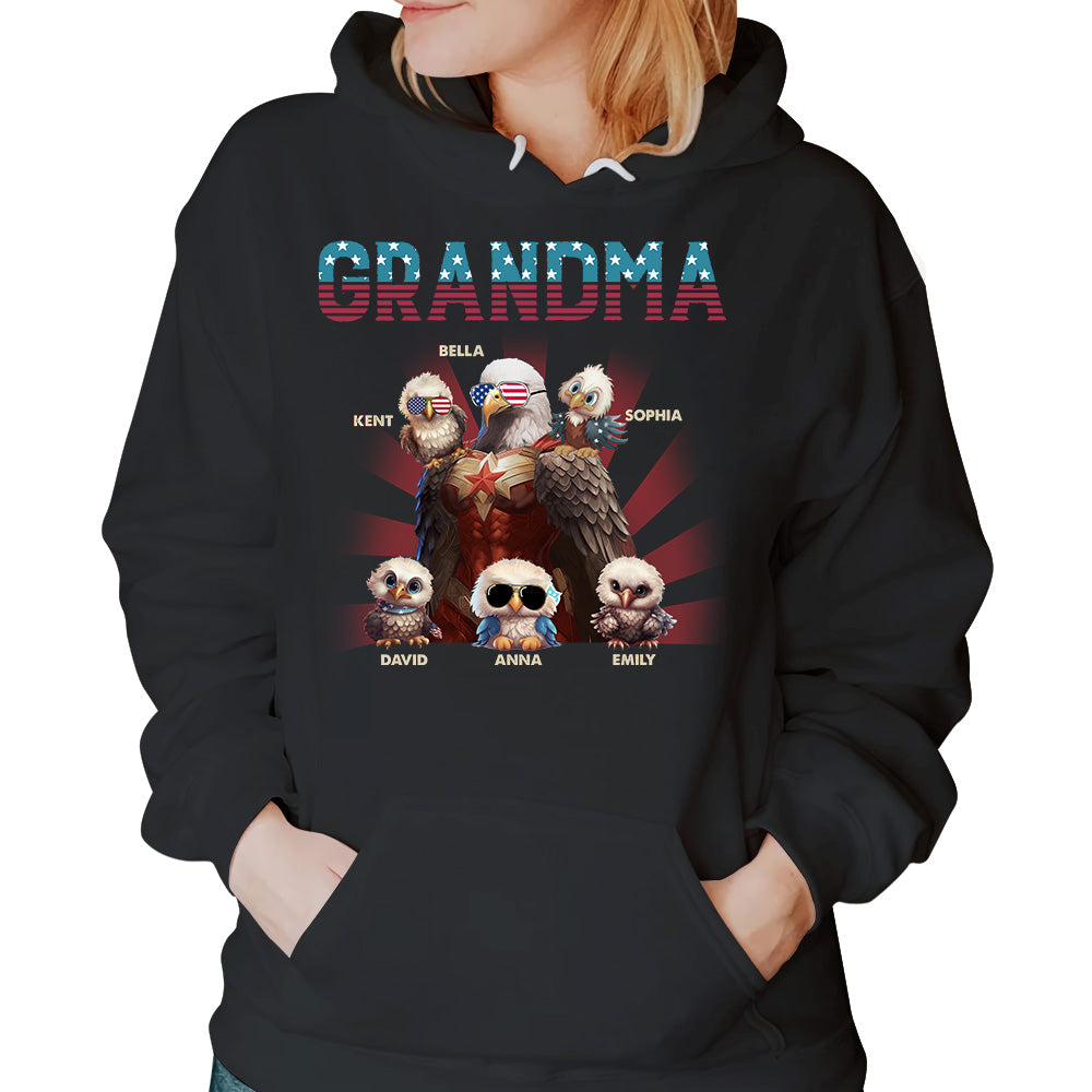 Grandma America Eagle Personalized Patriotic Bald Eagle Shirt