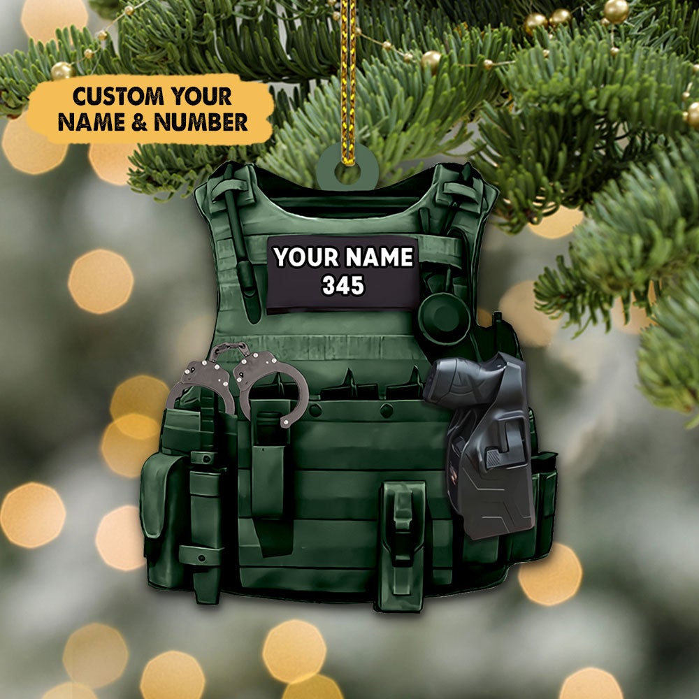 Police Bulletproof Personalized Ornament Gifts For Policeman