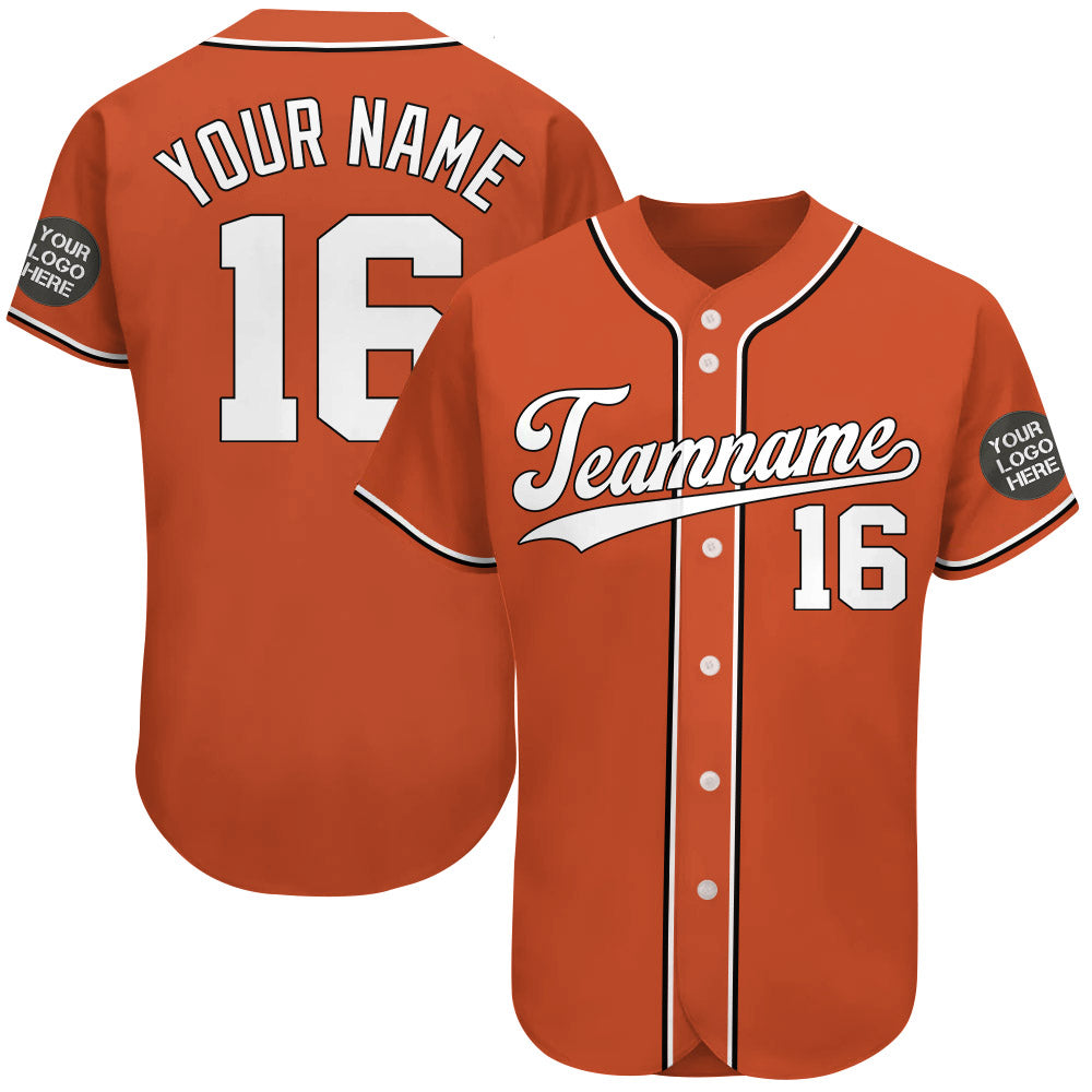 Custom Logo Name Number Texas Orange Baseball Jersey Vr3