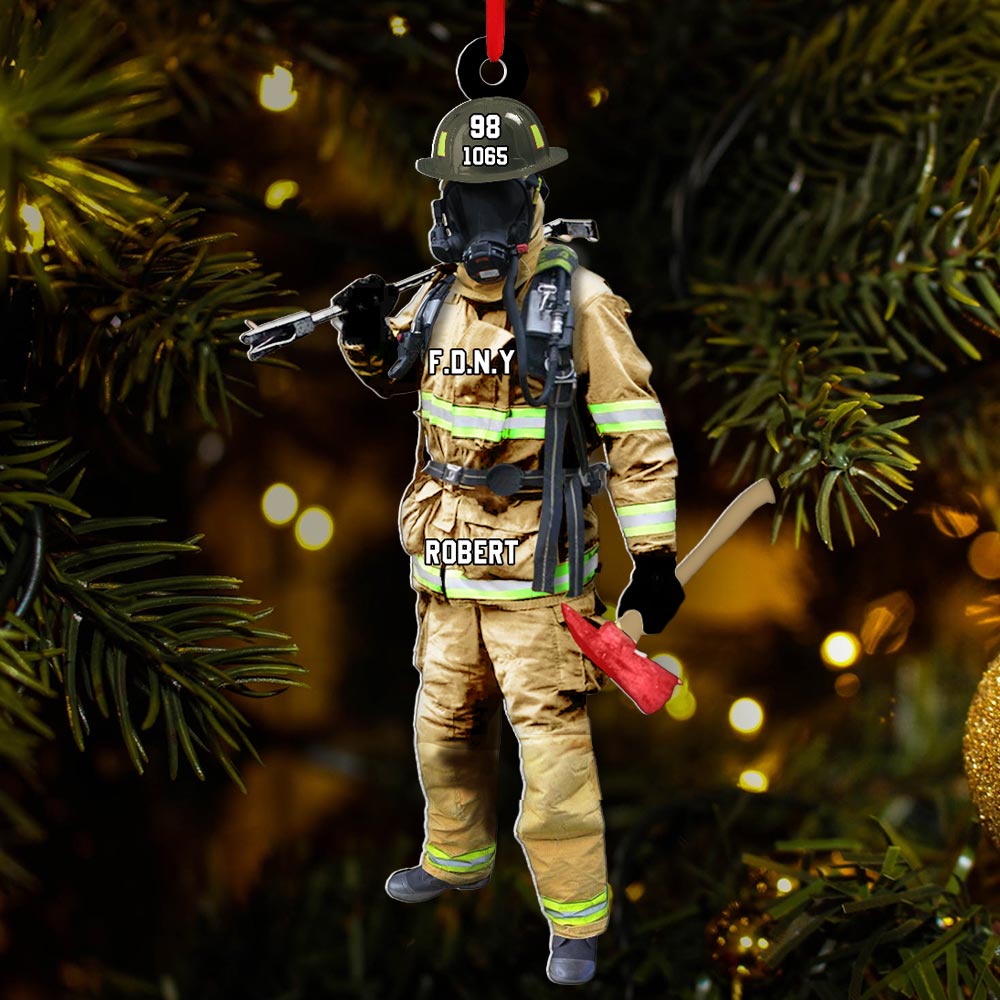 Custom Firefighter On Duty Personalized Ornament Gift For Firefighter Fireman