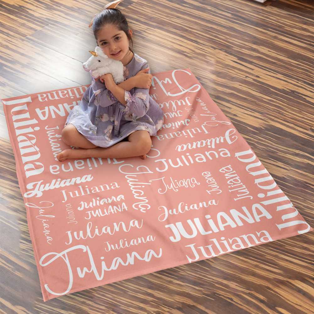 Personalized Custom Blanket, Baby Girl Blanket, Name Blanket, Girl