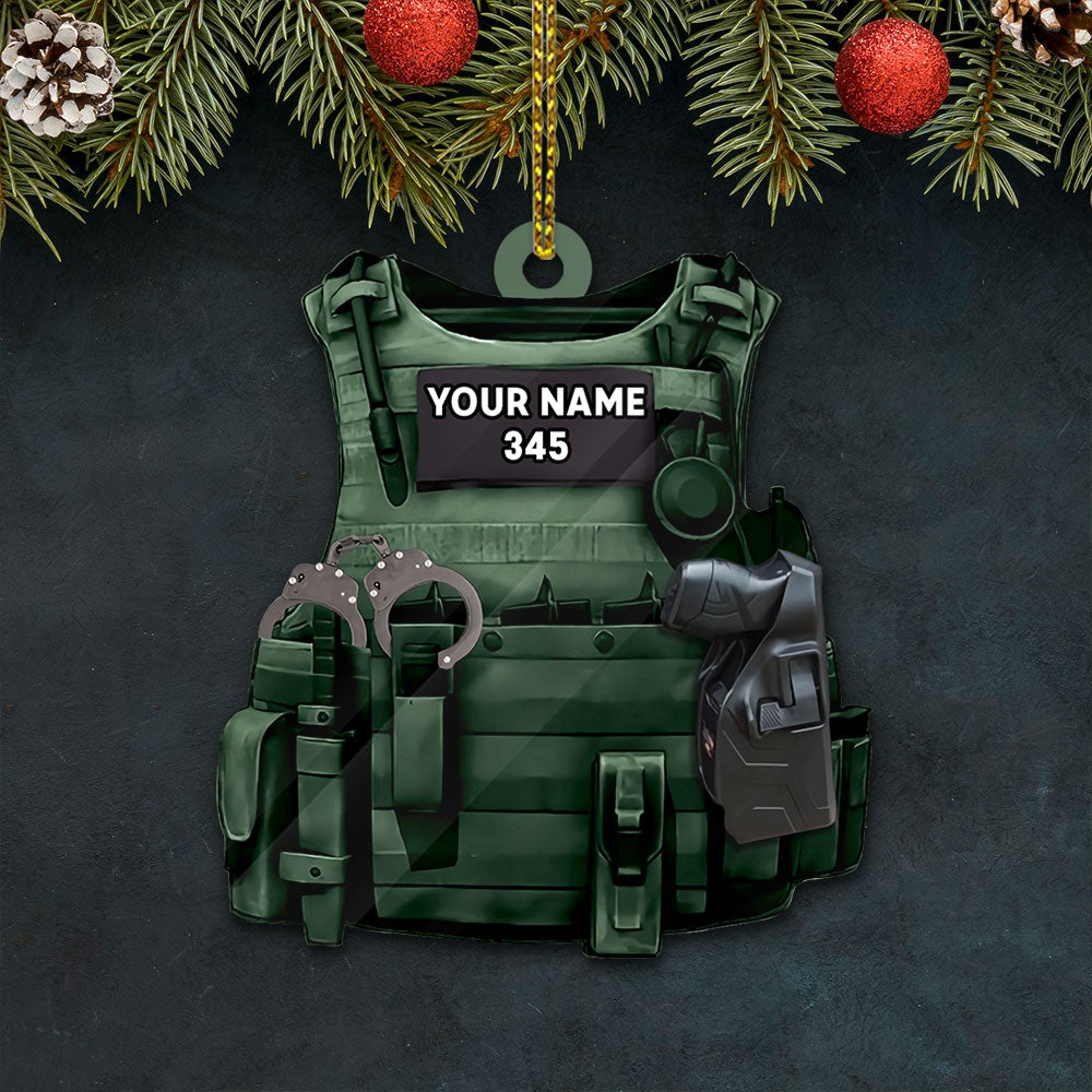 Police Bulletproof Personalized Ornament Gifts For Policeman