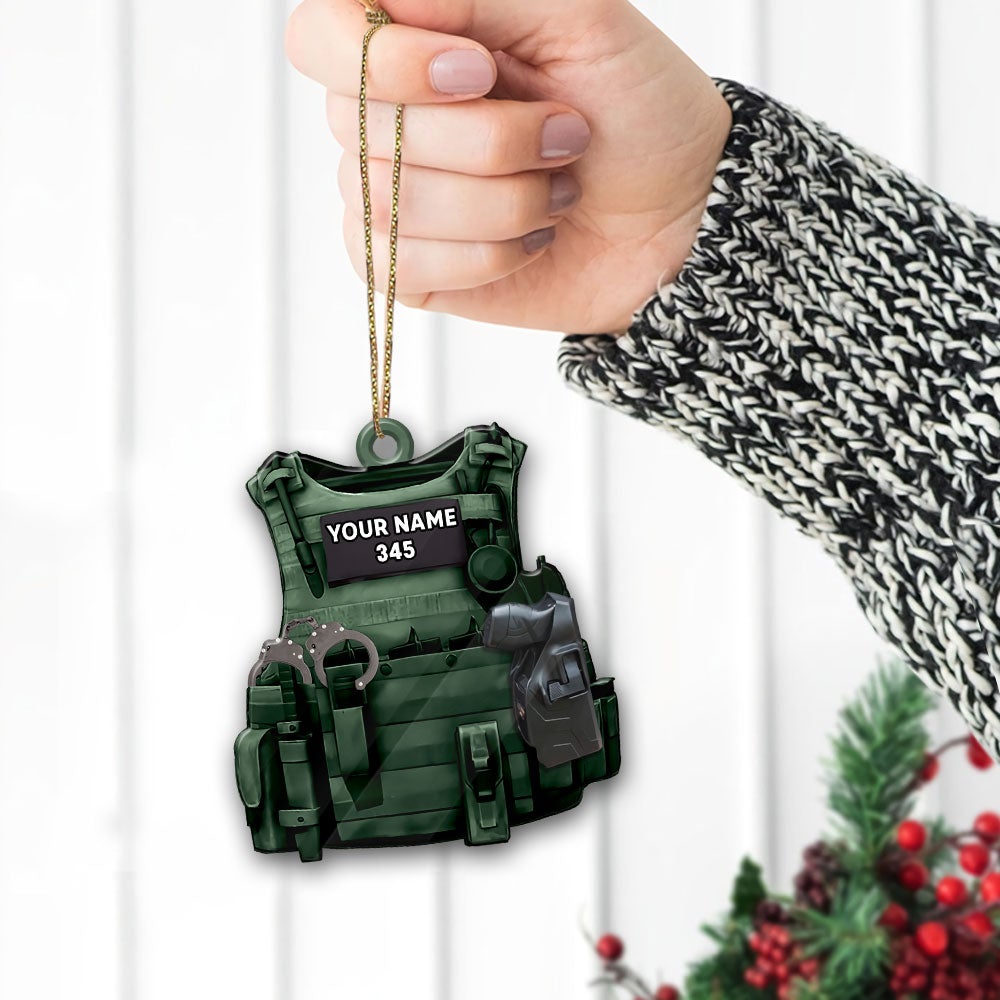 Police Bulletproof Personalized Ornament Gifts For Policeman