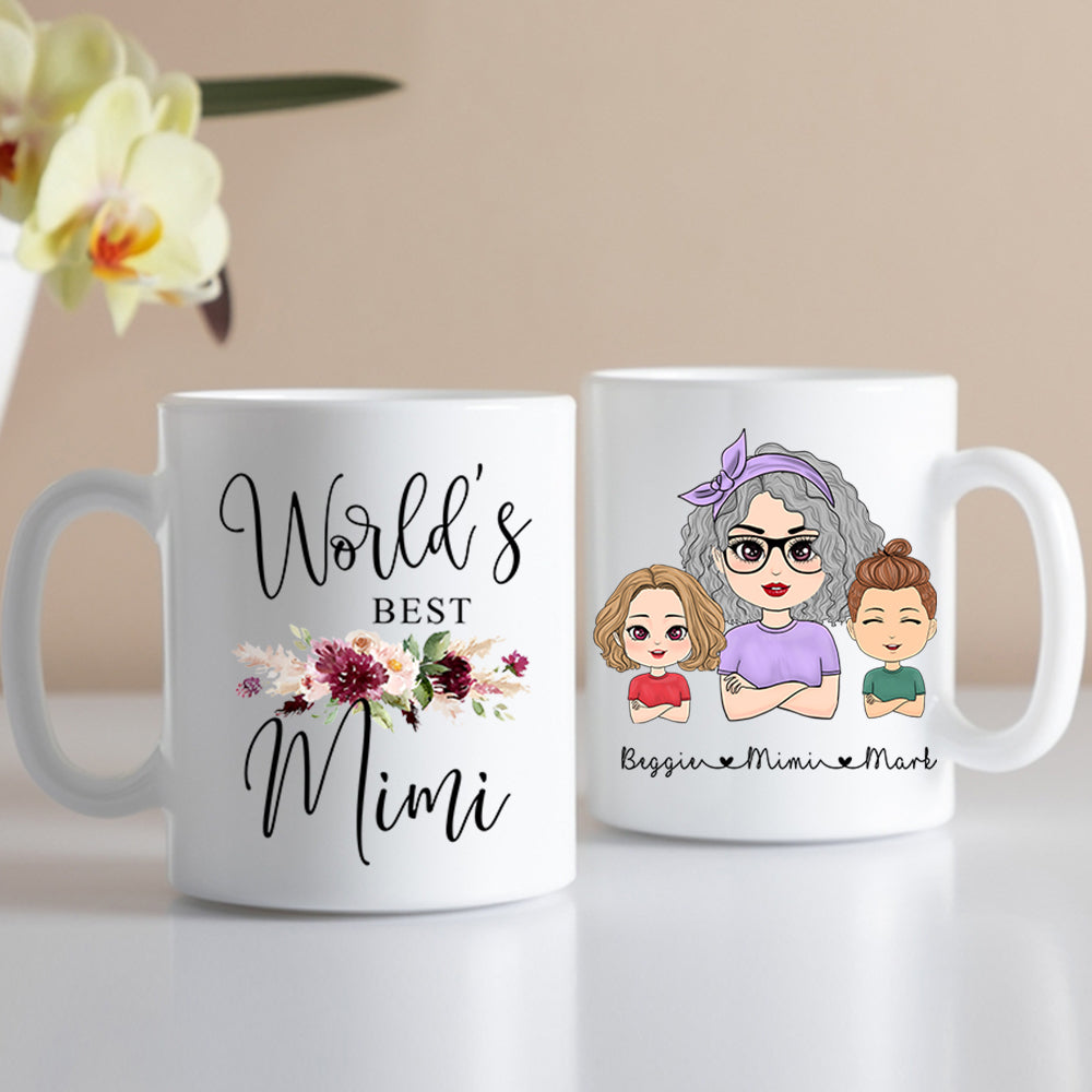 Worlds Best Mimi Mug, Personalized Grandma Coffee Mug