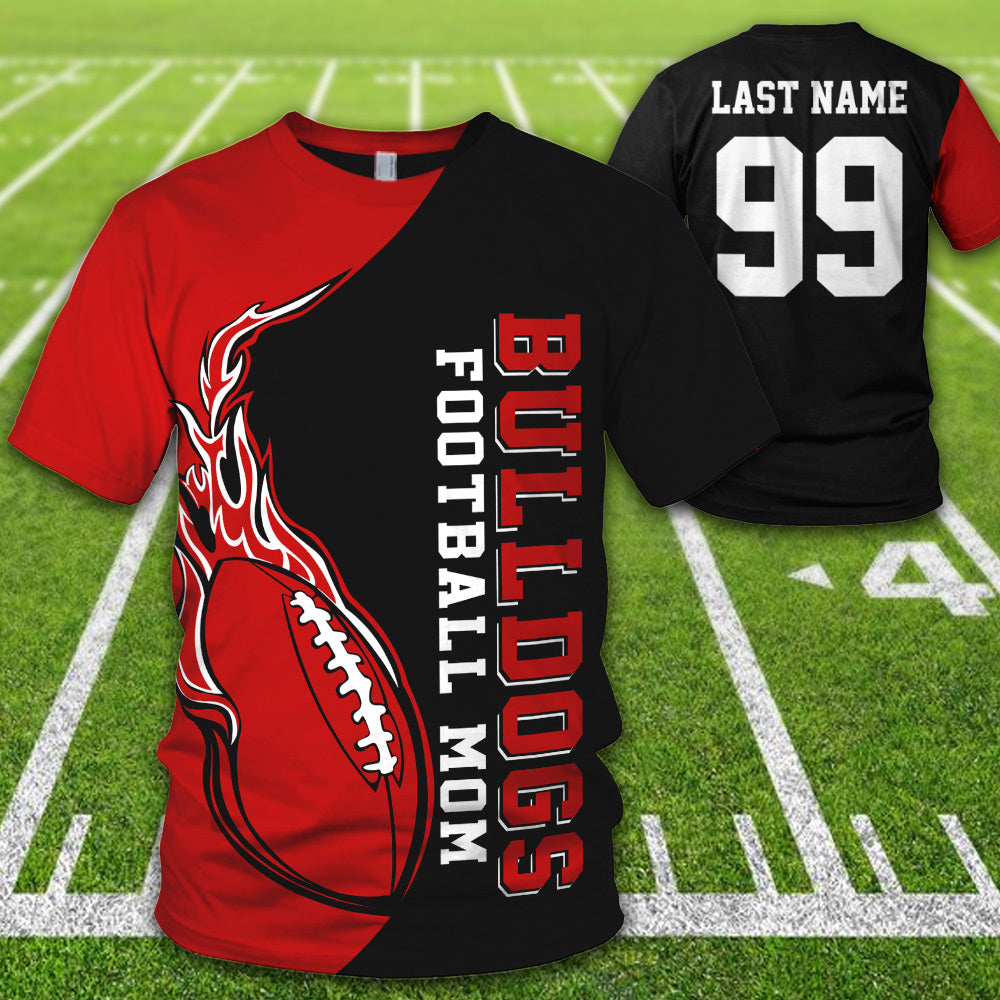 Personalized Team Name Team Spirit Football Mom All Over Print Shirt For Football Mom Dad Family Game Day Shirt H2511