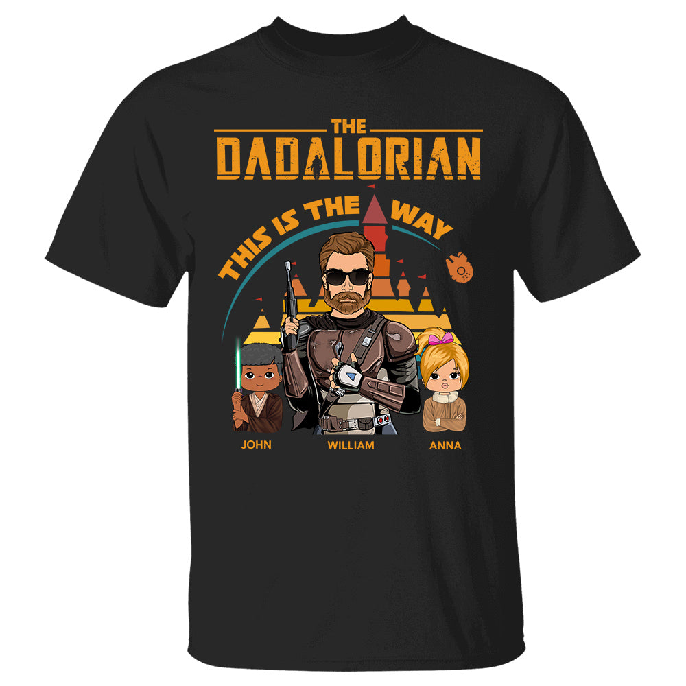 The Dadalorian This Is The Way - Personalized Shirt for Dad & Mom | Custom Nickname with Kids Gift