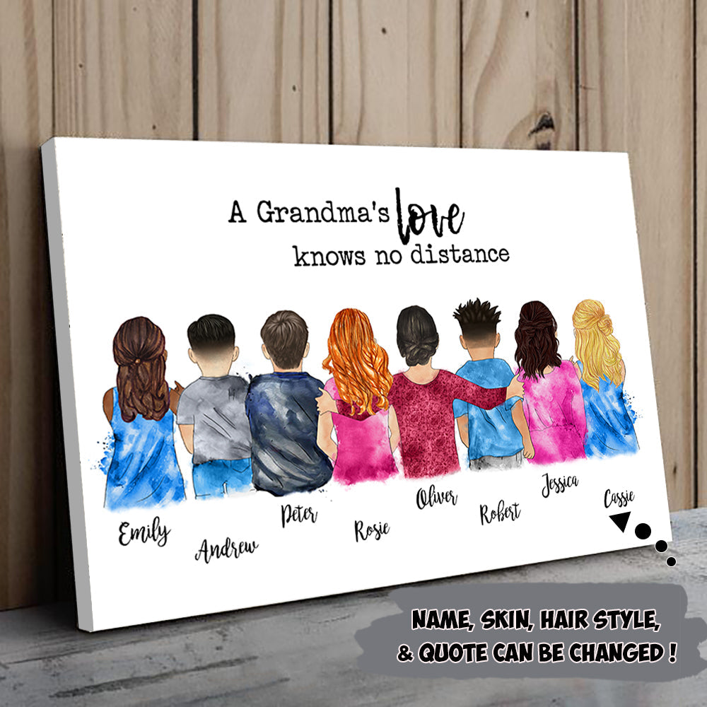 Custom Grandma's Hug, Mother's Hug Mom/Daughters/Sons, Sisters/Brothers Poster Canvas, Perfect Mother's Day Gift For Mom For Grandma Aunt