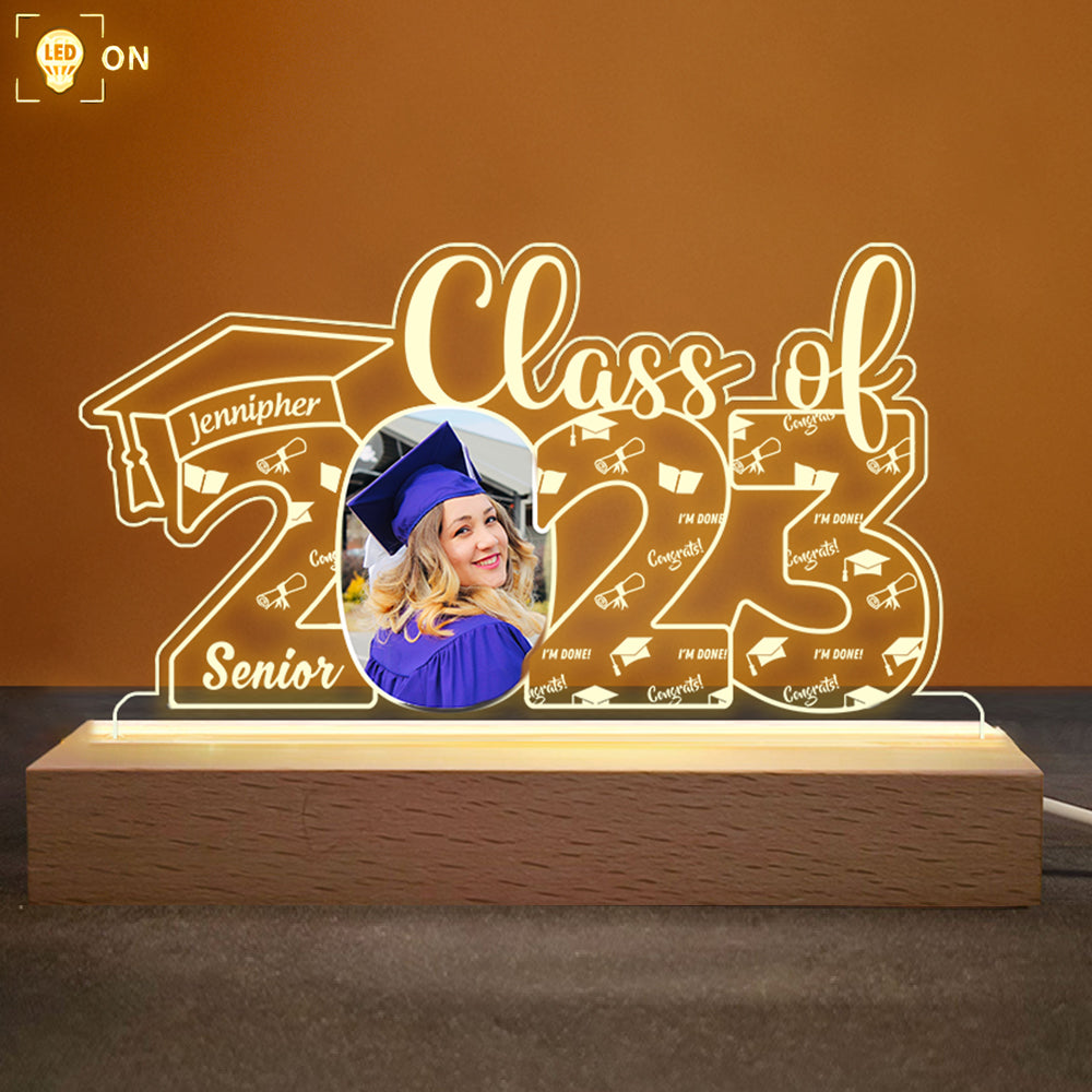 Personalized 3D Led Light Wooden Graduation Custom Photo Grad Gift For Graduation K1702