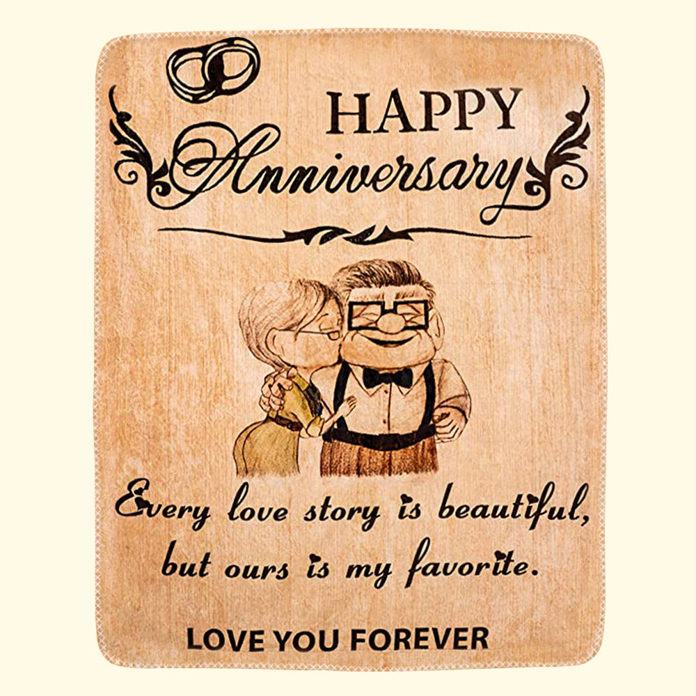 Every Love Story Is Beautiful Custom Anniversary Blanket Gift For Old Couple