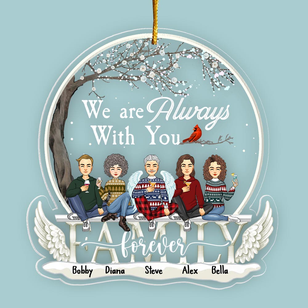 Christmas In Heaven Ornament - We're Always With You Personalized Christmas Memorial Acrylic Ornament