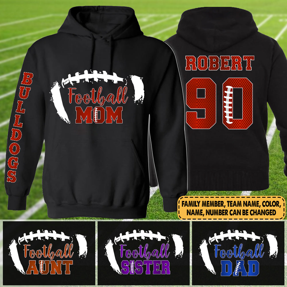 Football Hoodie Football Custom With Number Name Player In Glitter Foo