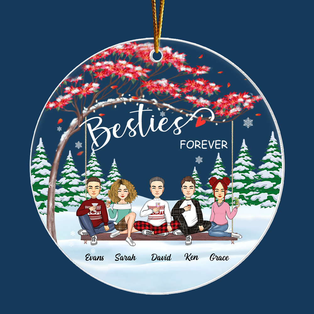 Besties forever Personalized Acrylic Ornament Gift For Best Friends