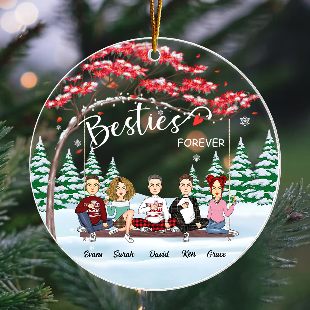 Besties forever Personalized Acrylic Ornament Gift For Best Friends