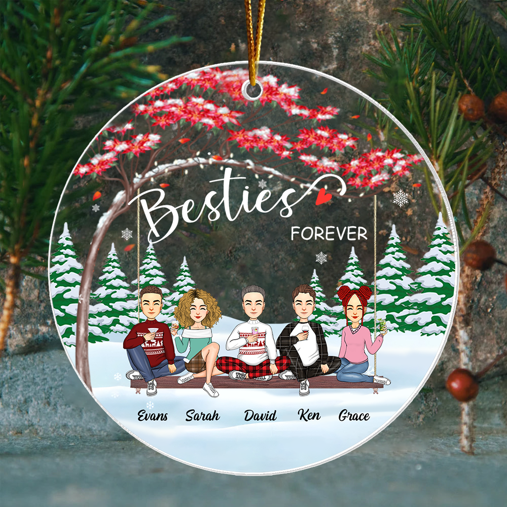 Besties forever Personalized Acrylic Ornament Gift For Best Friends