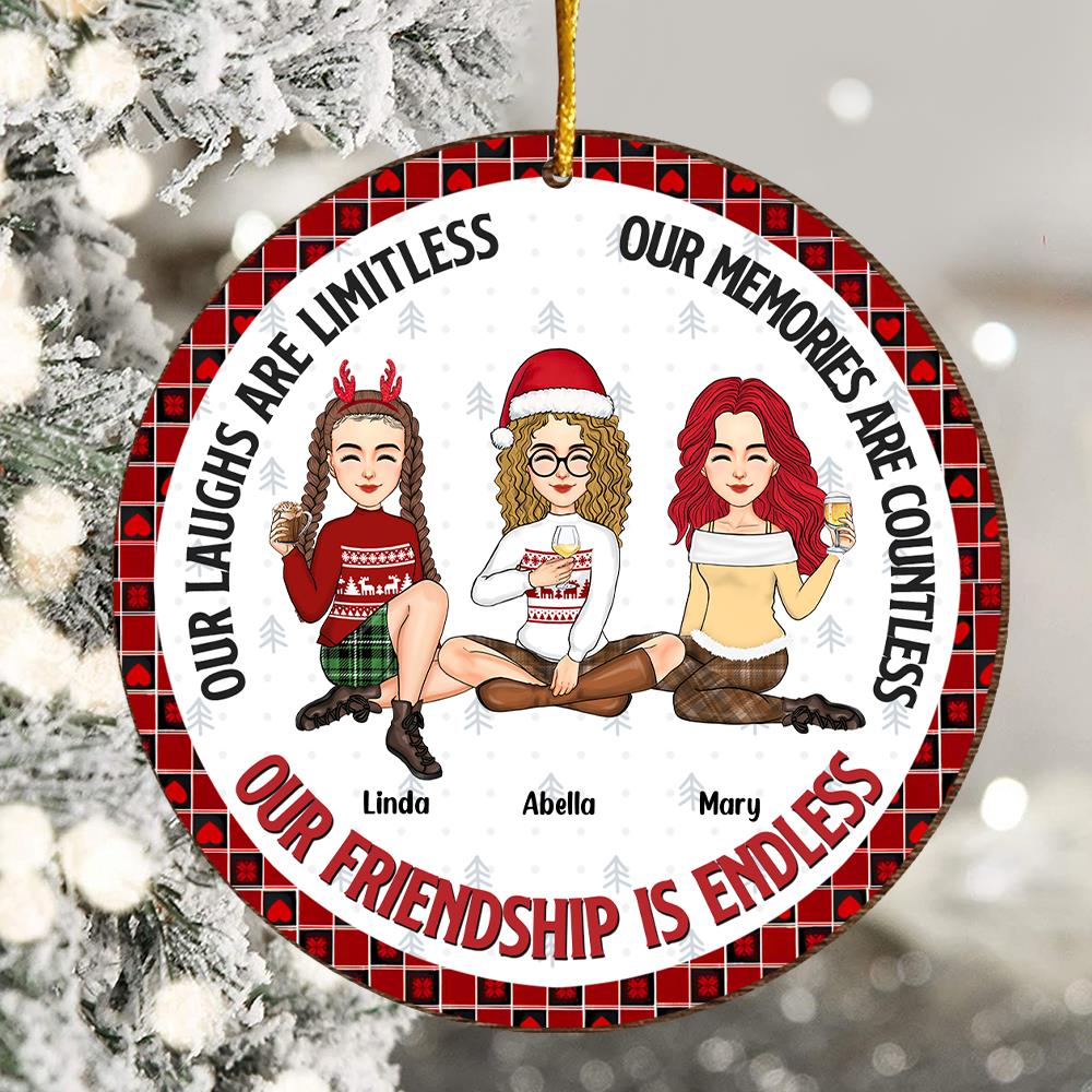 Our Friendship Is Endless - Personalized Wooden Ornament For Besties
