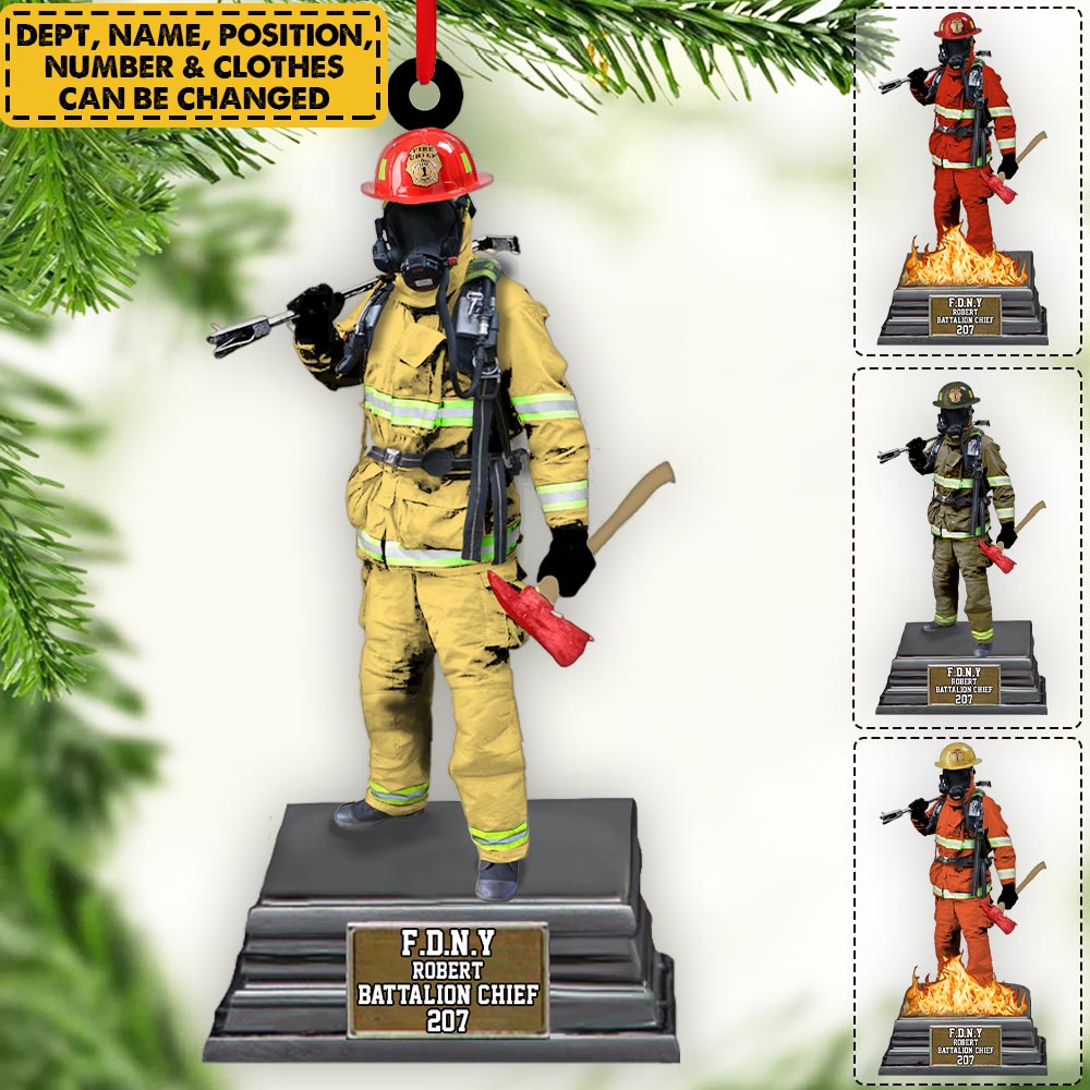 Custom Firefighter On Duty Personalized Ornament Gift For Firefighter Fireman