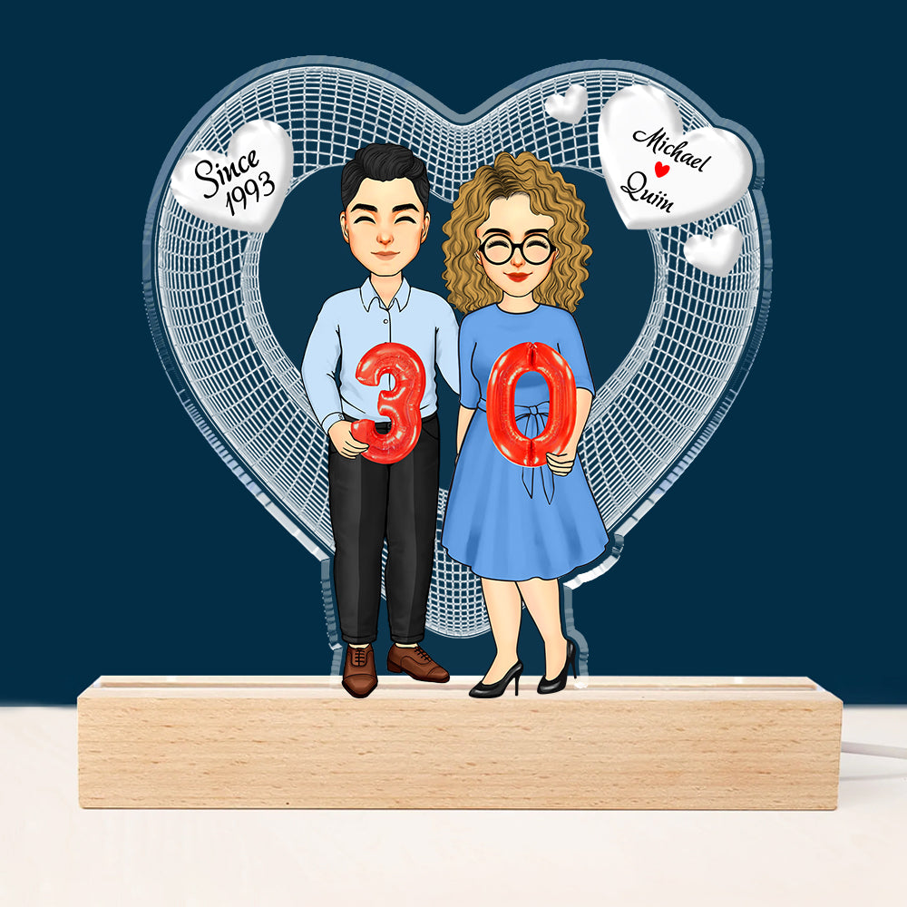 Together Since, Couple Personalized Custom Shaped 3D LED Light