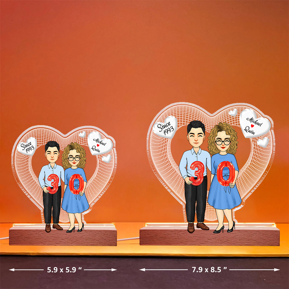 Together Since, Couple Personalized Custom Shaped 3D LED Light