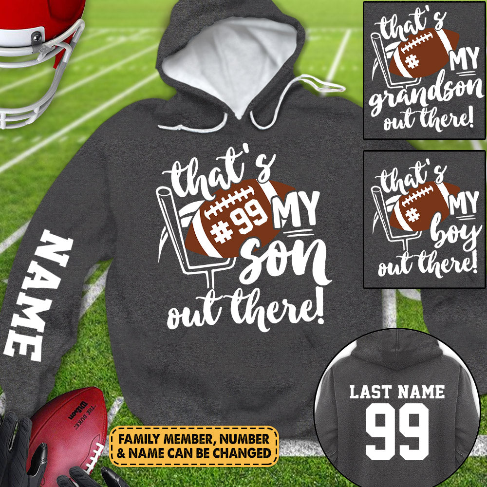 Personalized Shirt That's My Son Out There All Over Print Shirt For Football Mom Dad Football Family Game Day Shirt H2511
