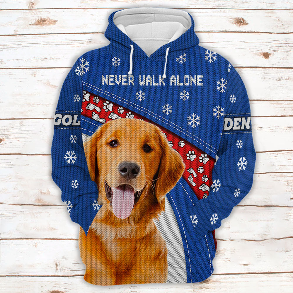 Golden Retriever Never Walk Alone Ugly Sweater Christmas Gift For Dog Lovers